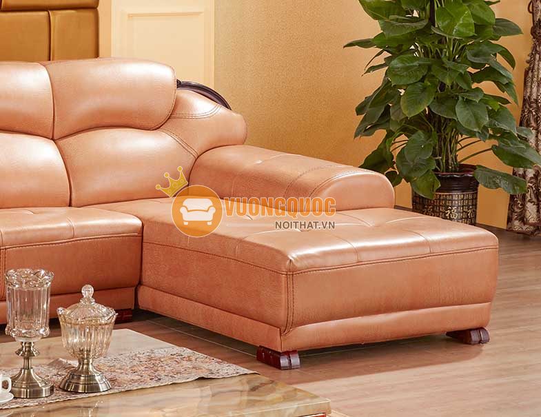 Ghế sofa góc phòng khách tone màu nâu trầm ấm áp OLDL109 